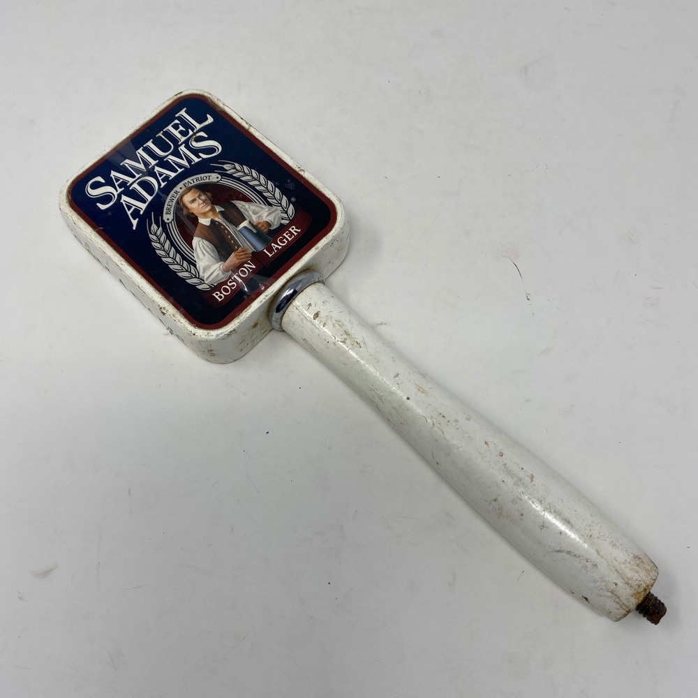 Vintage Samuel Adams Boston Lager Beer Tap Handle White Shield Logo Rare Barware